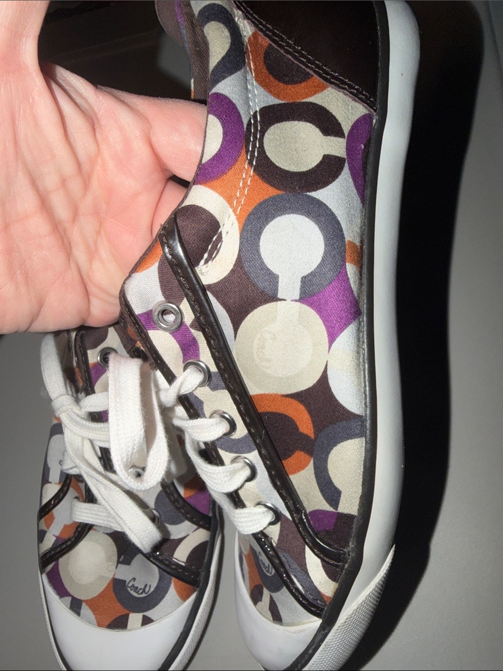 Coach Women’s Barrett Sneakers in Purple, Orange, Gray, White size 9 - Picture 4 of 6
